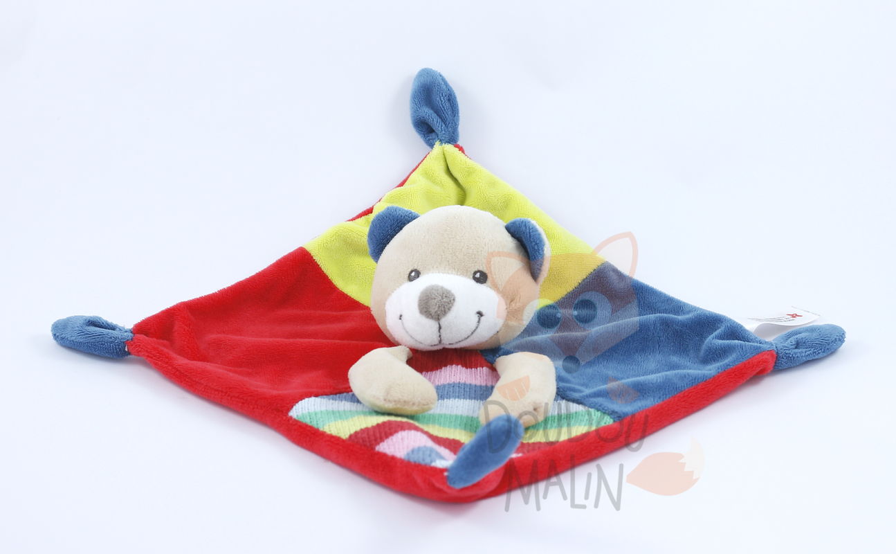  woodstock baby comforter bear red blue green 